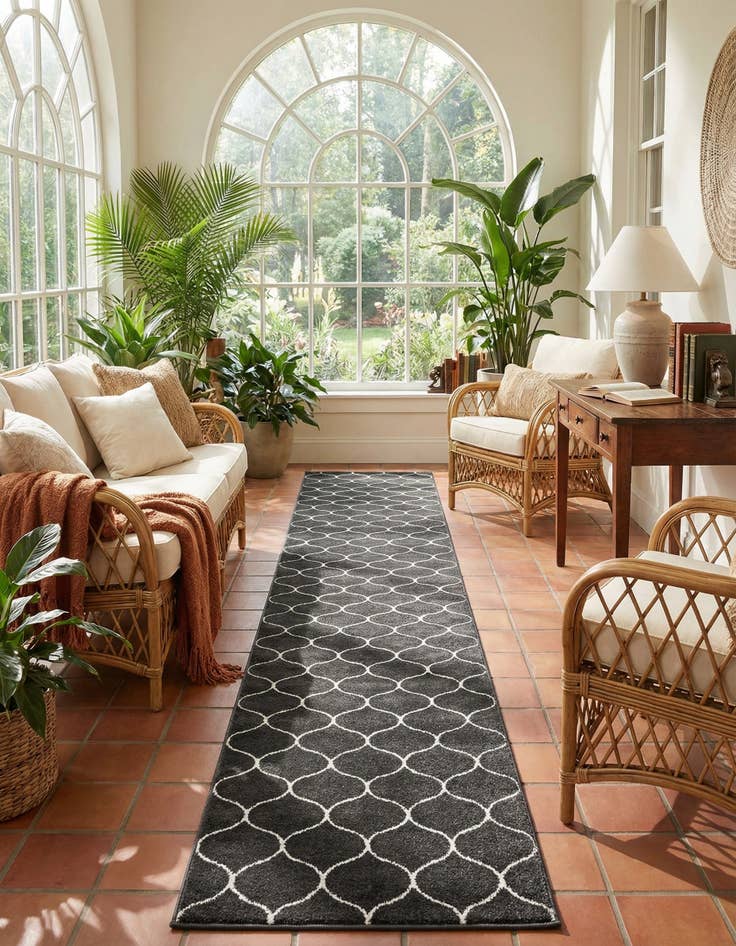 Detail image of 3' x 16' Trellis Frieze Runner Rug