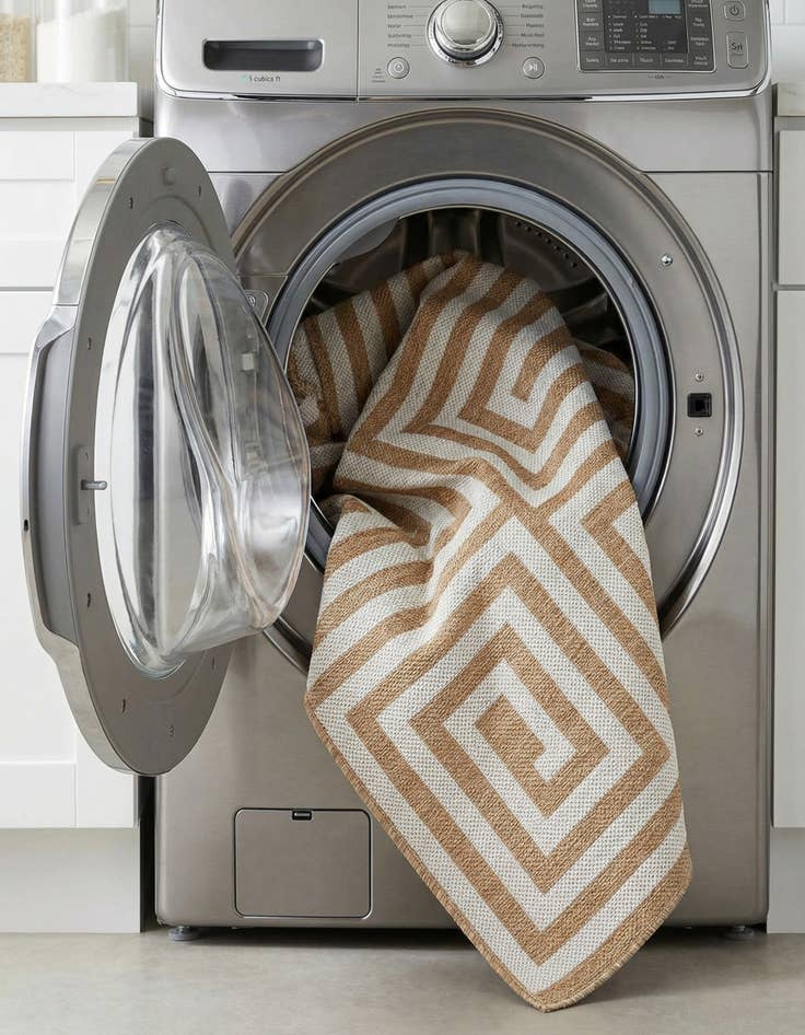 Detail image of 7' 10 x 7' 10  Washable Modern Indoor / Outdoor Square Rug