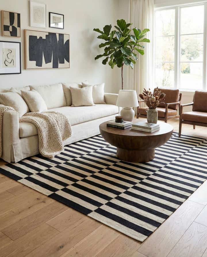 5' 5 x 7' 8 Hand Woven Kilim Modern Wool Rug