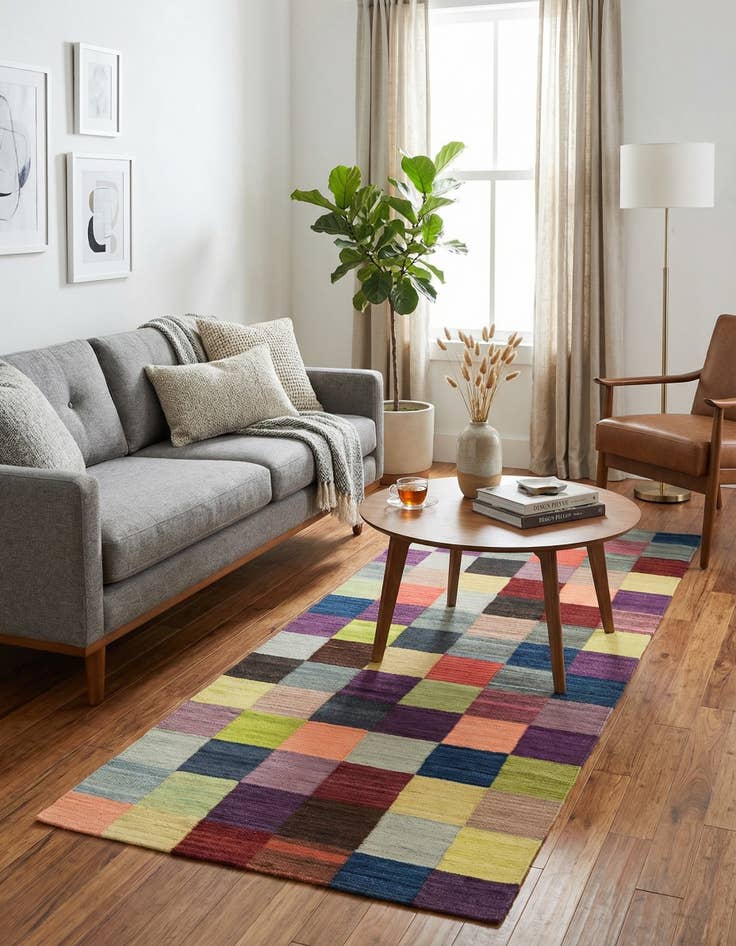 Detail image of 2' 9 x 6' 7  Hand Woven Kilim Modern Wool Runner Rug