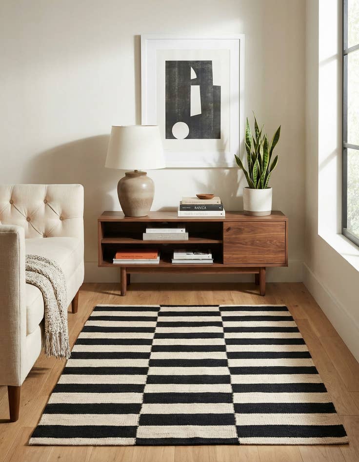 Detail image of 2' 9 x 3' 9  Hand Woven Kilim Modern Wool Rug