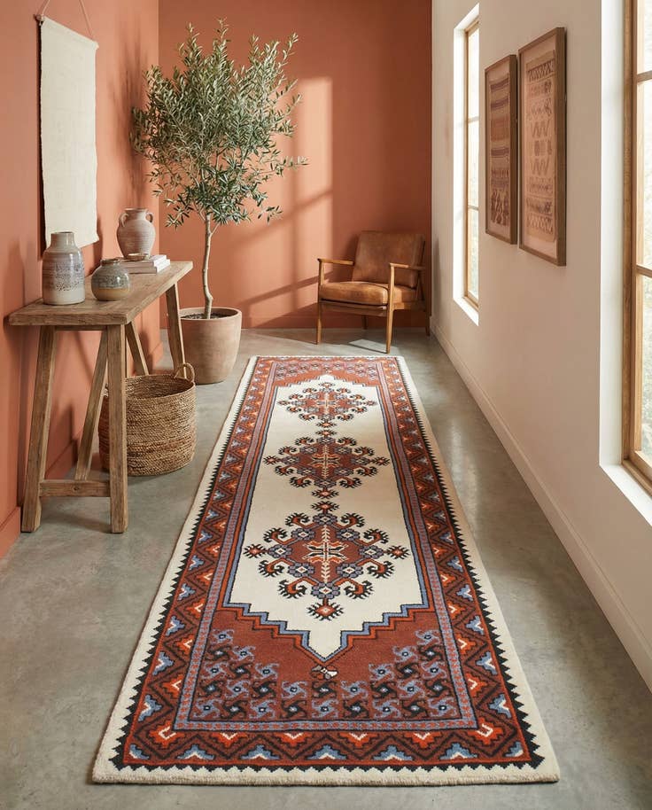 Detail image of 2' 9 x 10' 8 Hand Knotted Moroccan Wool Runner Rug