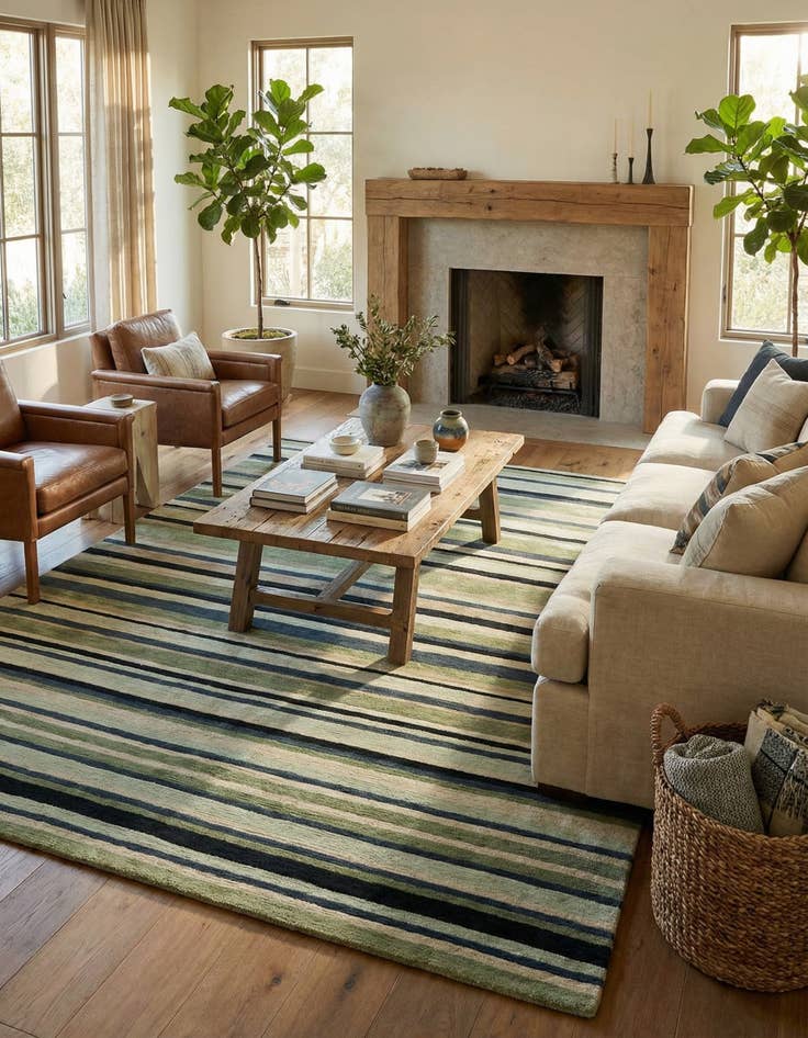 Detail image of  4' 9 x 6' 5  Hand Knotted Nepal Wool Rug