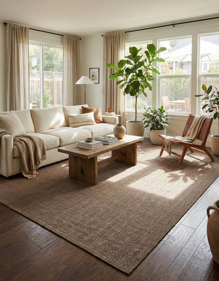 Detail image of 13' x 13'  Washable Solid Indoor / Outdoor Square Rug