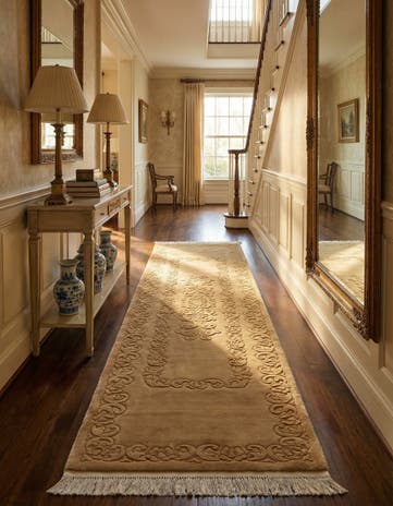 2' 9 x 11' 2 Hand Knotted China Wool Runner Rug