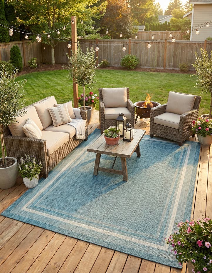 7' 10 x 11' Easy-Clean Border Indoor / Outdoor...