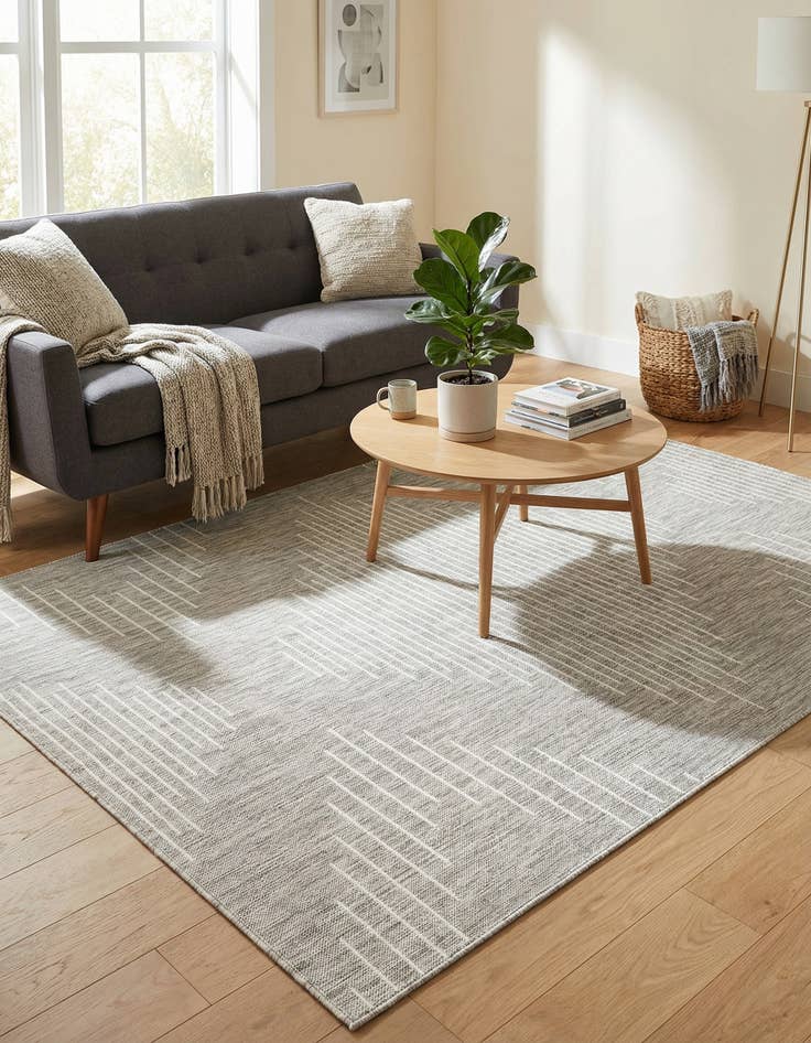 Detail image of  6' x 9'  Washable Modern Indoor / Outdoor Rug