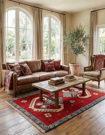 4' 10 x 6' 10 Hand Knotted Gharajeh Wool Rug