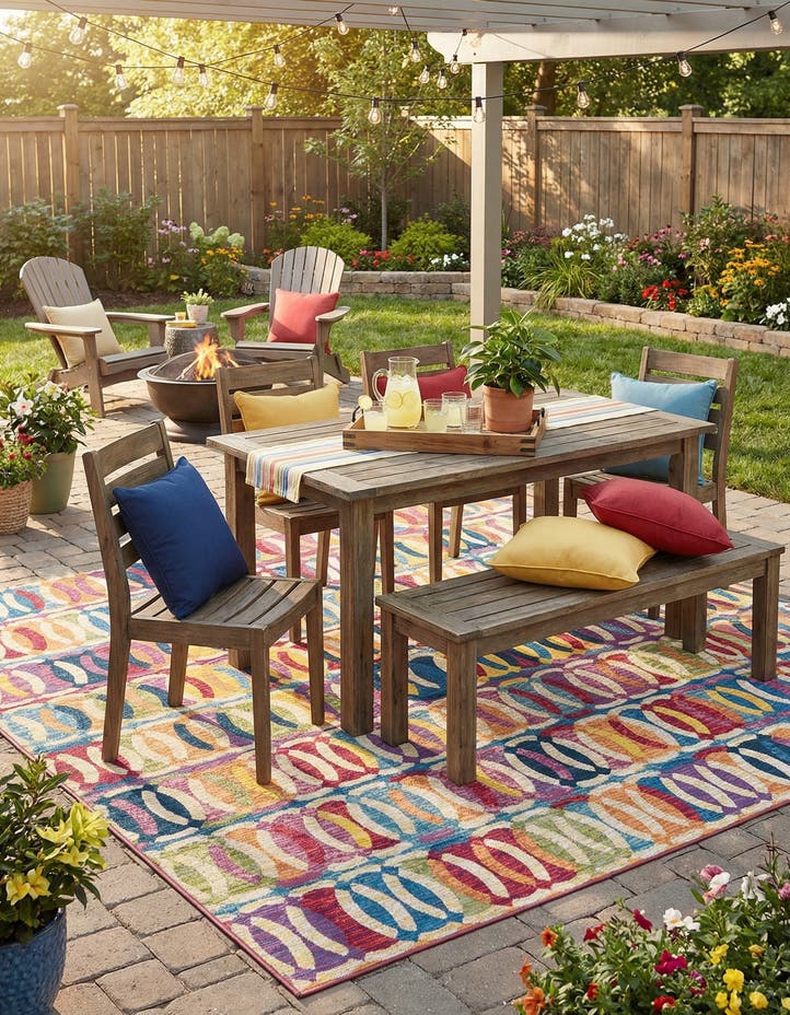 6' x 9' Easy-Clean Modern Indoor / Outdoor...