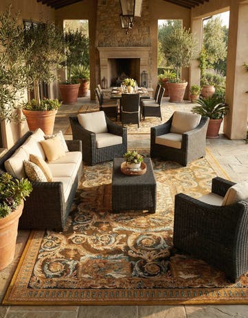 10' x 14' Easy-Clean Traditional Indoor / Outdoor Rug