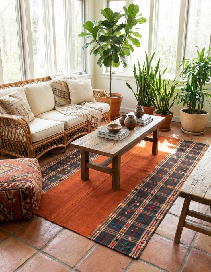 Detail image of 4' 1 x 5' 5 Jajim Square Rug