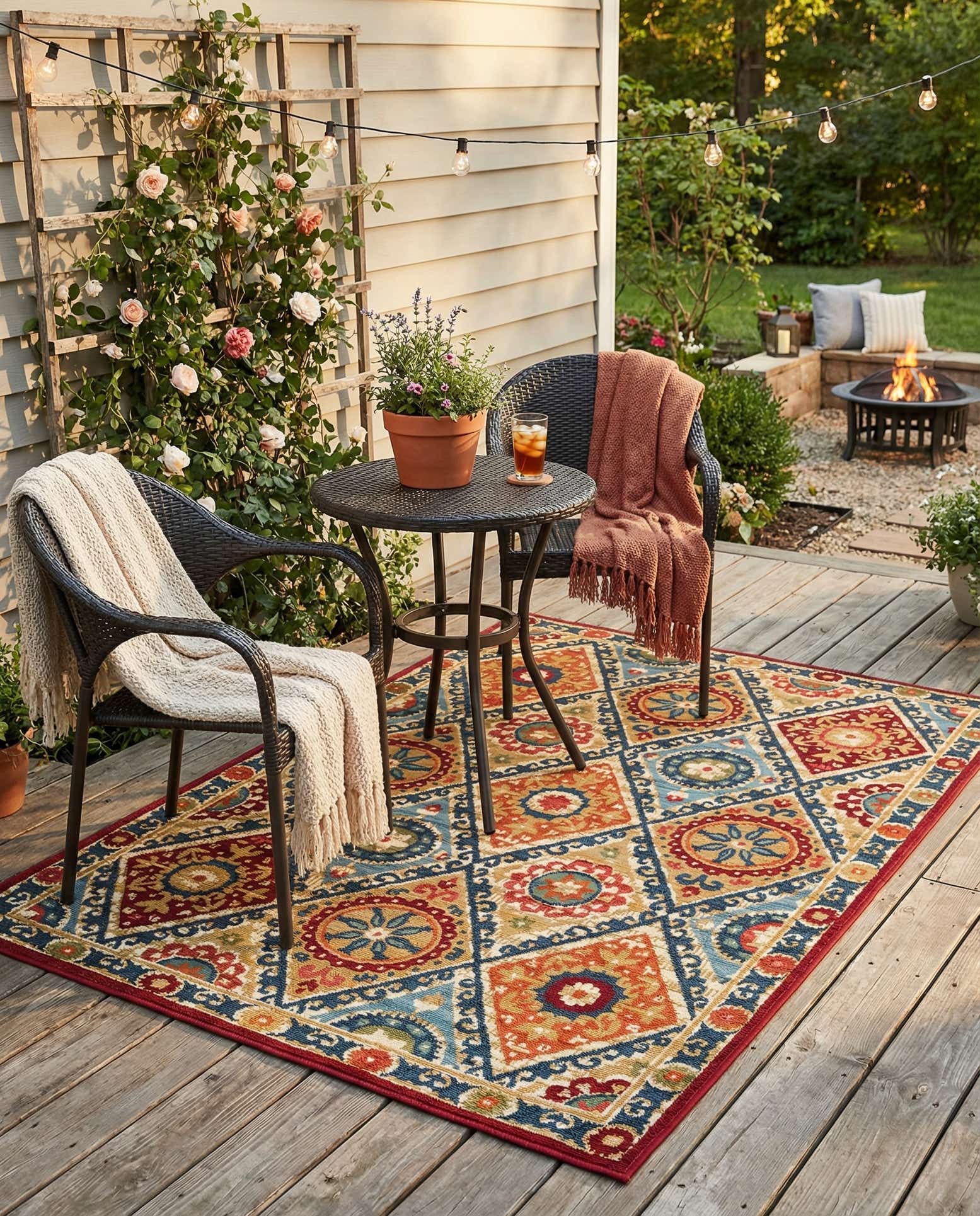 4' x 6' Easy-Clean Modern Indoor / Outdoor Rug