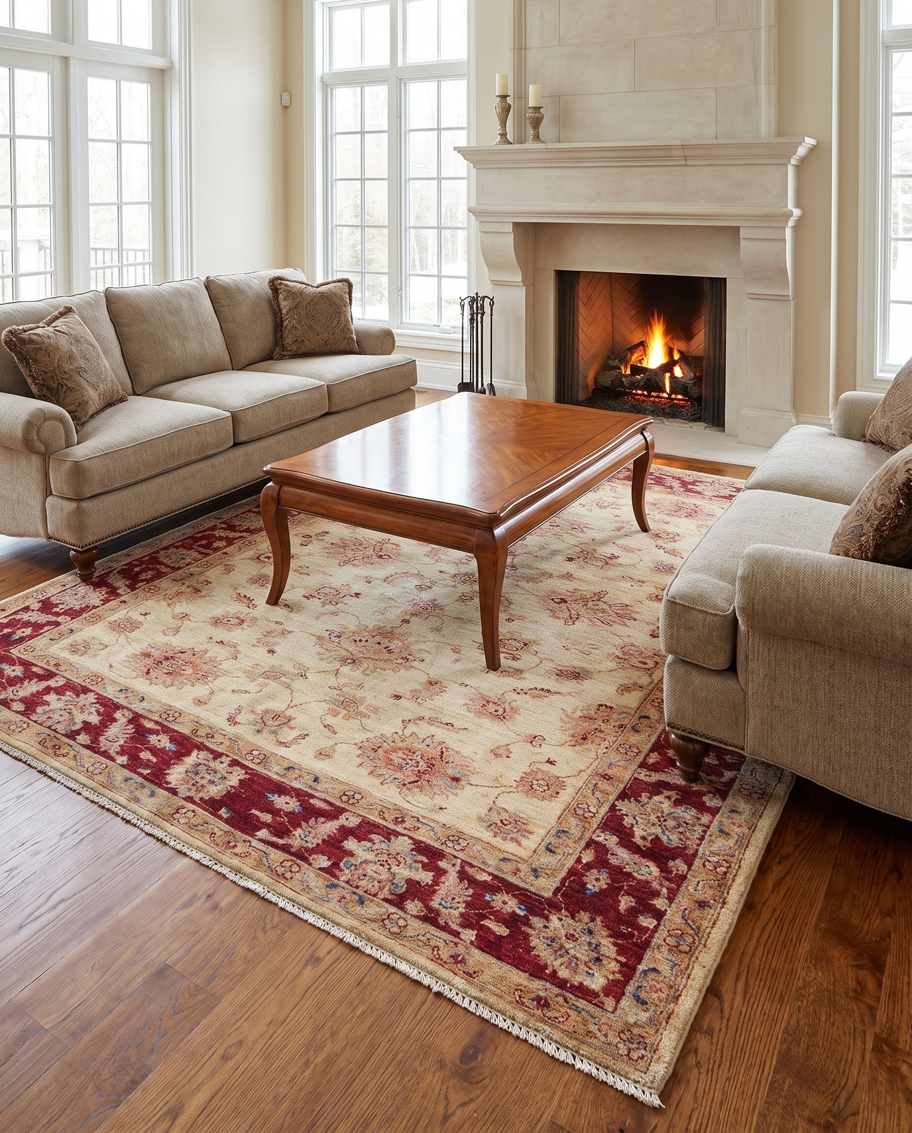 5' 10 x 7' 8 Hand Knotted Ziegler Rug
