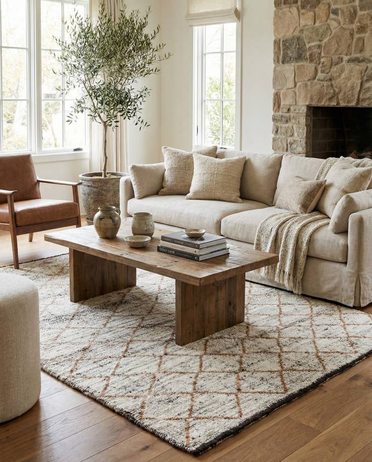 Detail image of 5' 2 x 7' Hand Knotted Moroccan Wool Rug