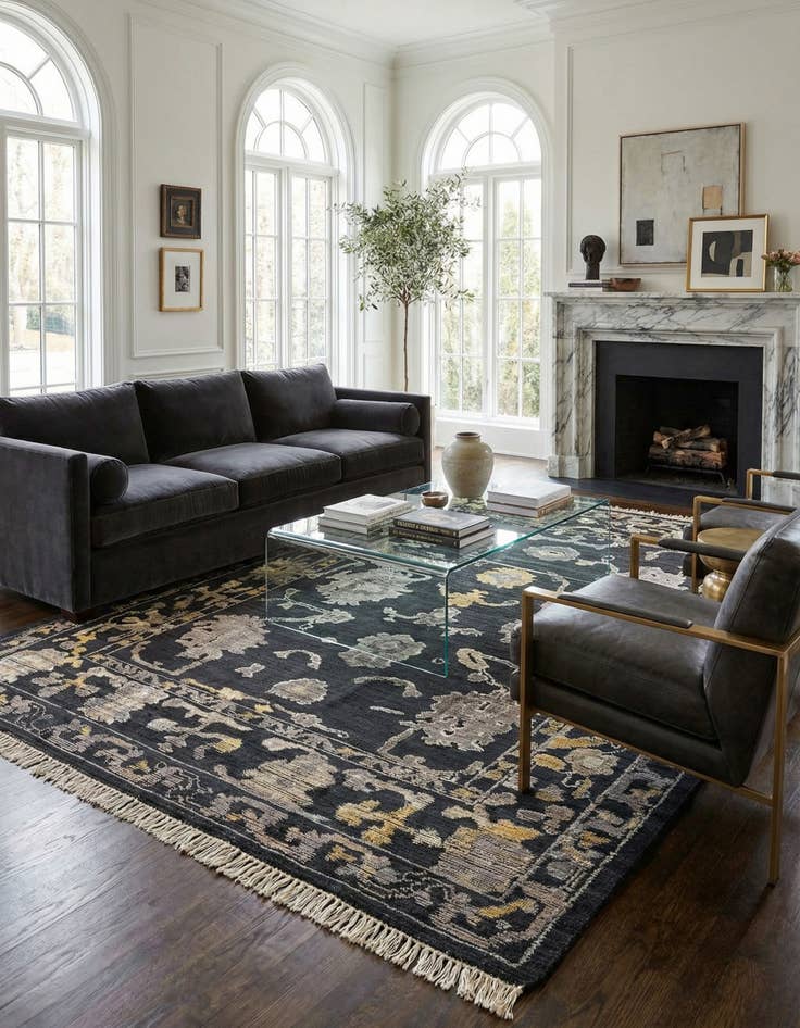 Detail image of 8' 10 x 12' 4  Hand Knotted Oushak Wool Rug