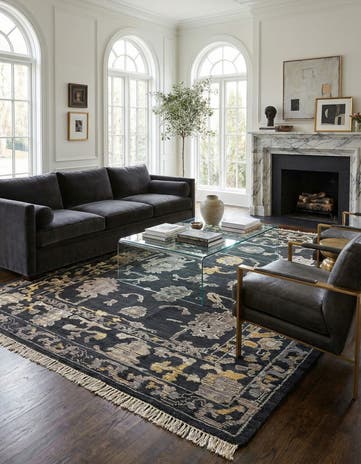8' 10 x 12' 4 Hand Knotted Oushak Wool Rug