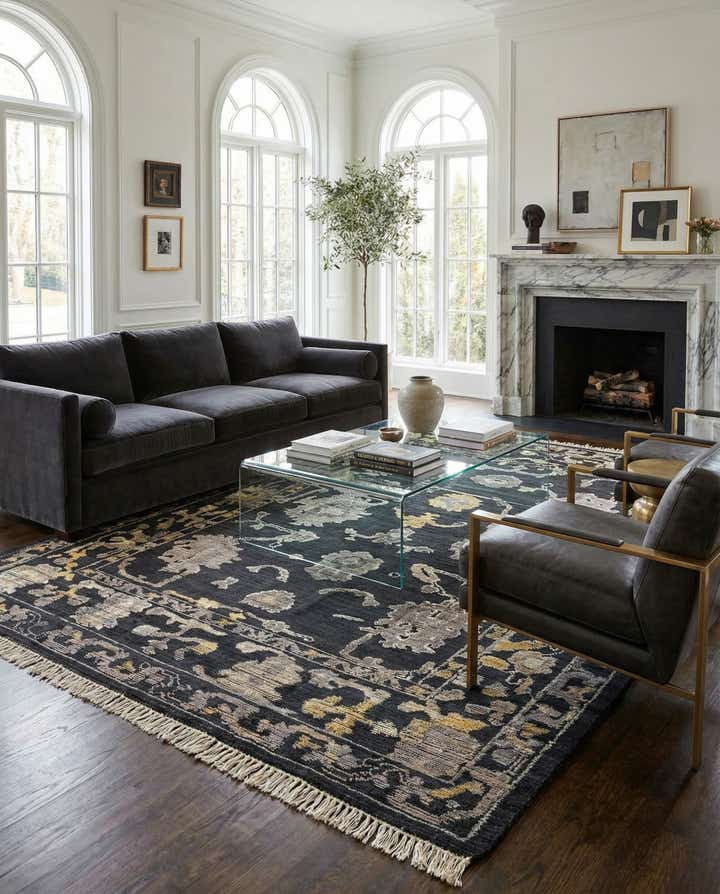 8' 10 x 12' 4 Hand Knotted Oushak Wool Rug