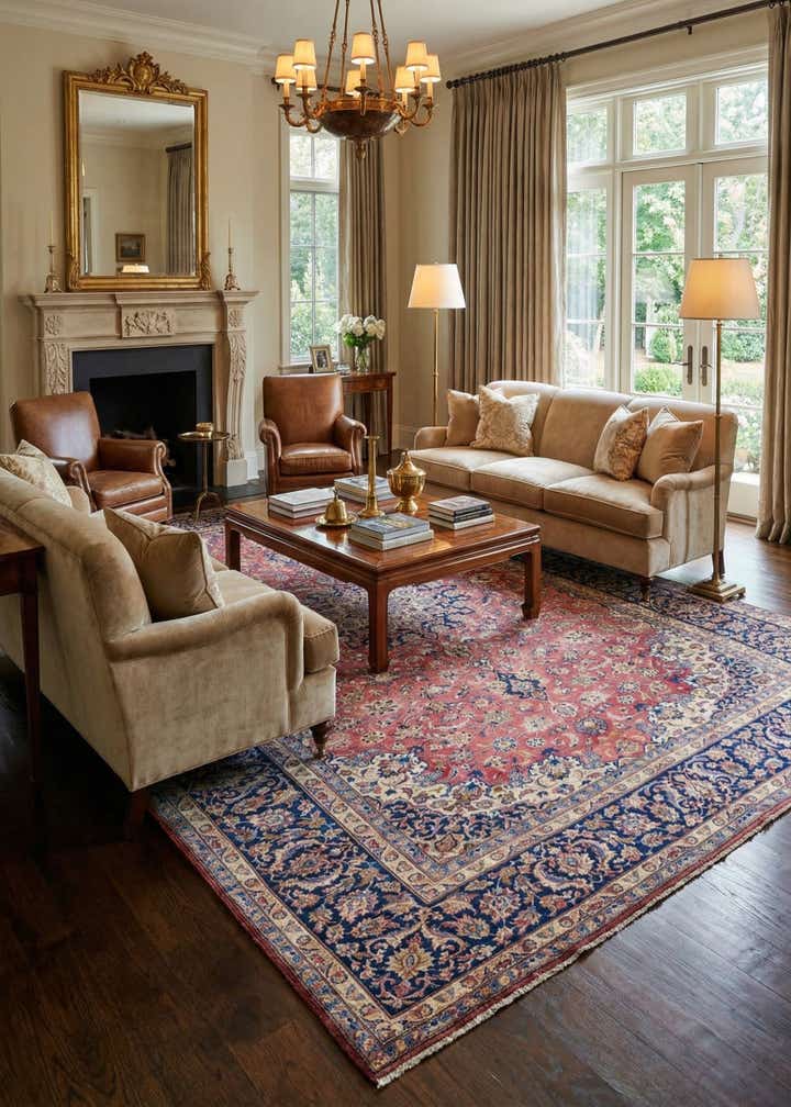 9' 7 x 13' Hand Knotted Isfahan Persian Wool Rug