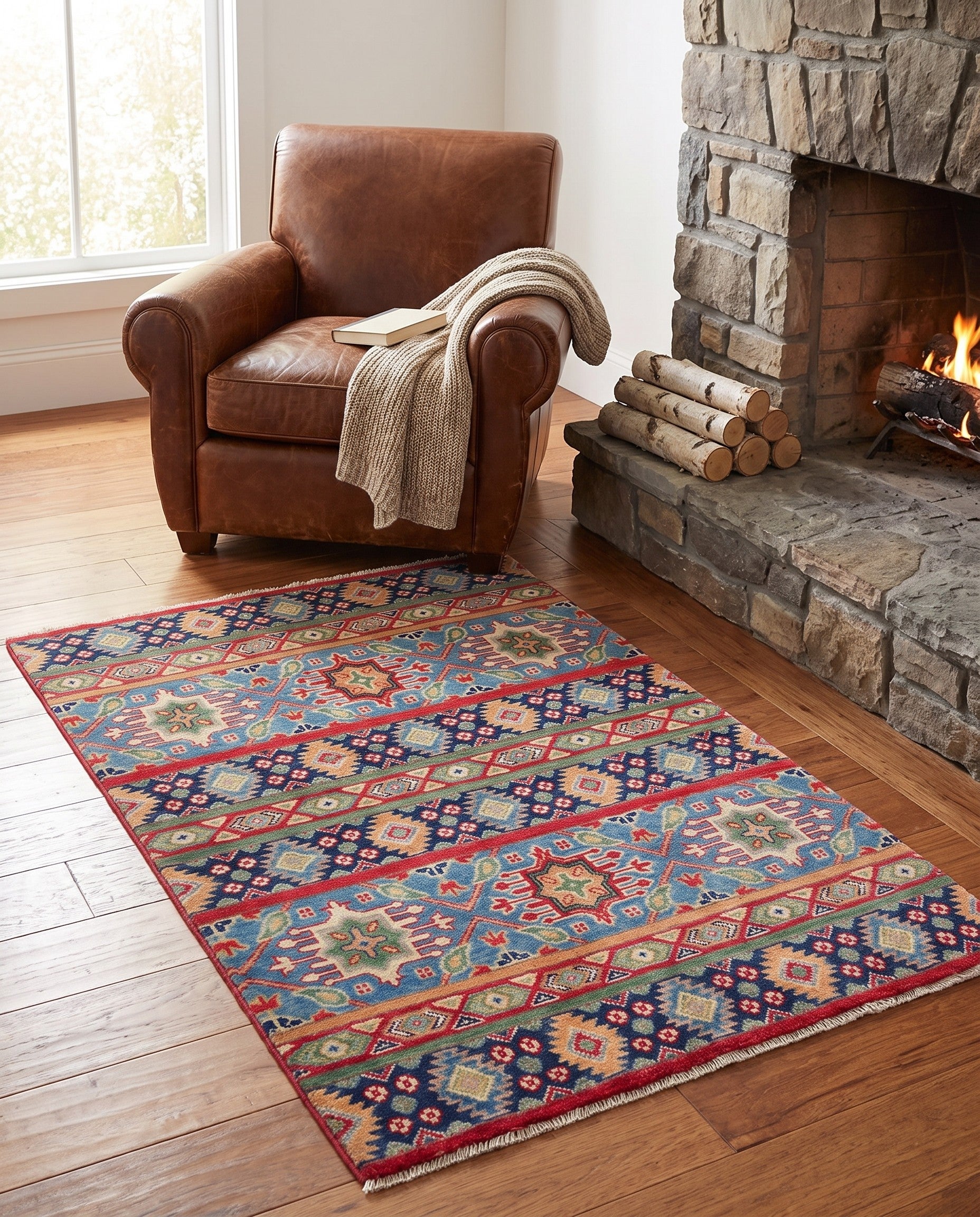 3' 3 x 5' 1 Hand Knotted Kazak Rug