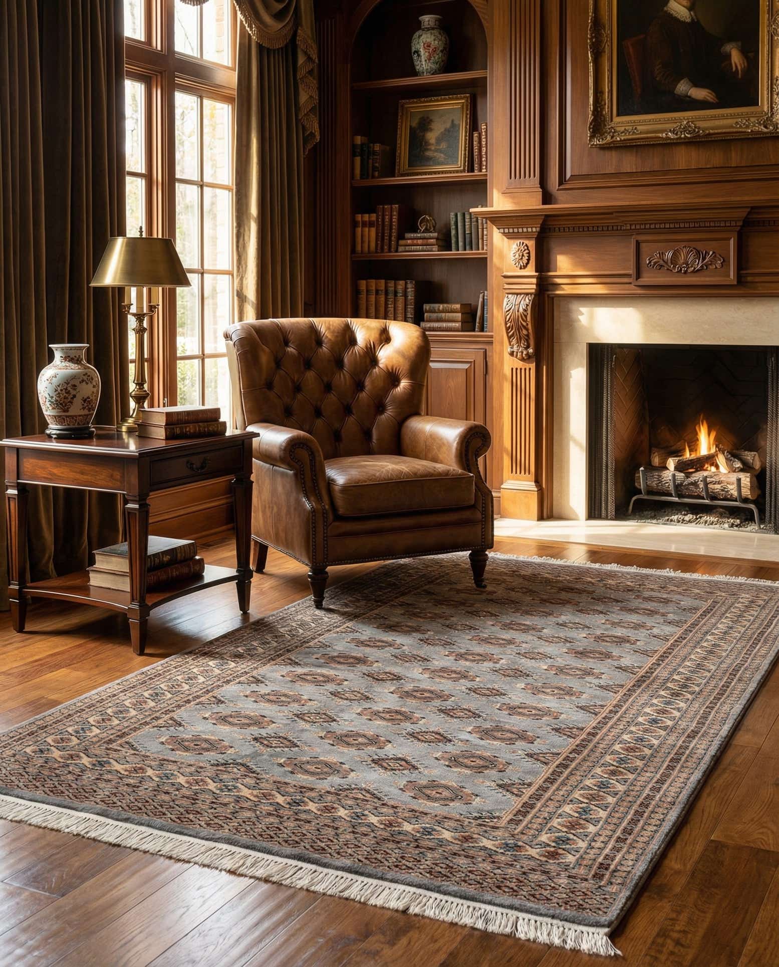 4' 6 x 6' 11 Hand Knotted Bokhara Oriental Wool Rug