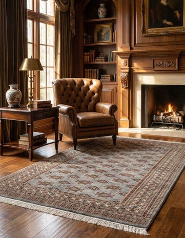 4' 6 x 6' 11 Hand Knotted Bokhara Oriental Wool Rug