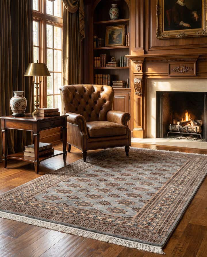 4' 6 x 6' 11 Hand Knotted Bokhara Oriental Wool Rug