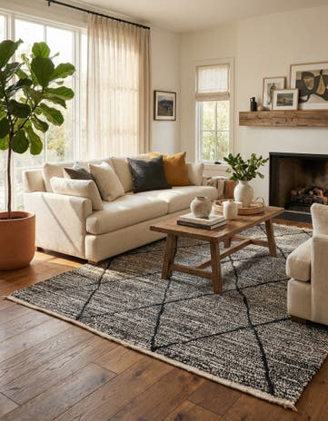 6' 6 x 10' Hand Knotted Moroccan Wool Rug