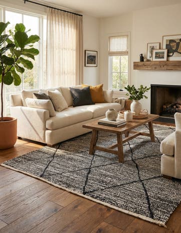 6' 6 x 10' Hand Knotted Moroccan Wool Rug