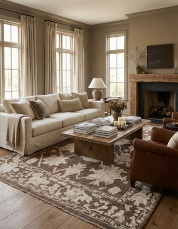 9' 1 x 12' 7 Hand Knotted Oushak Wool Rug