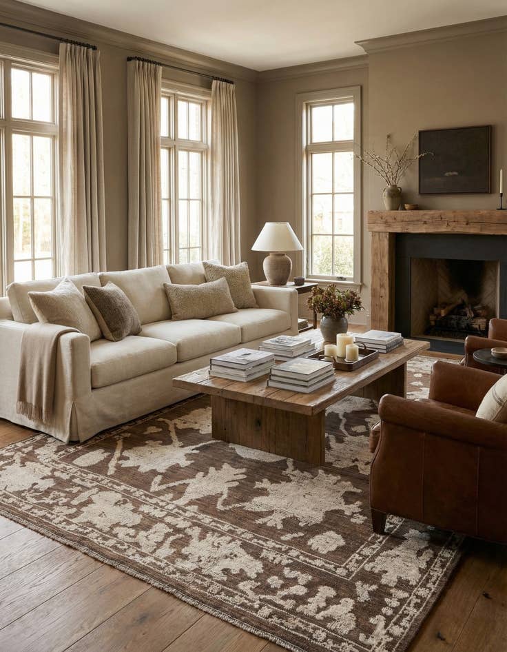 Detail image of 9' 1 x 12' 7  Hand Knotted Oushak Wool Rug