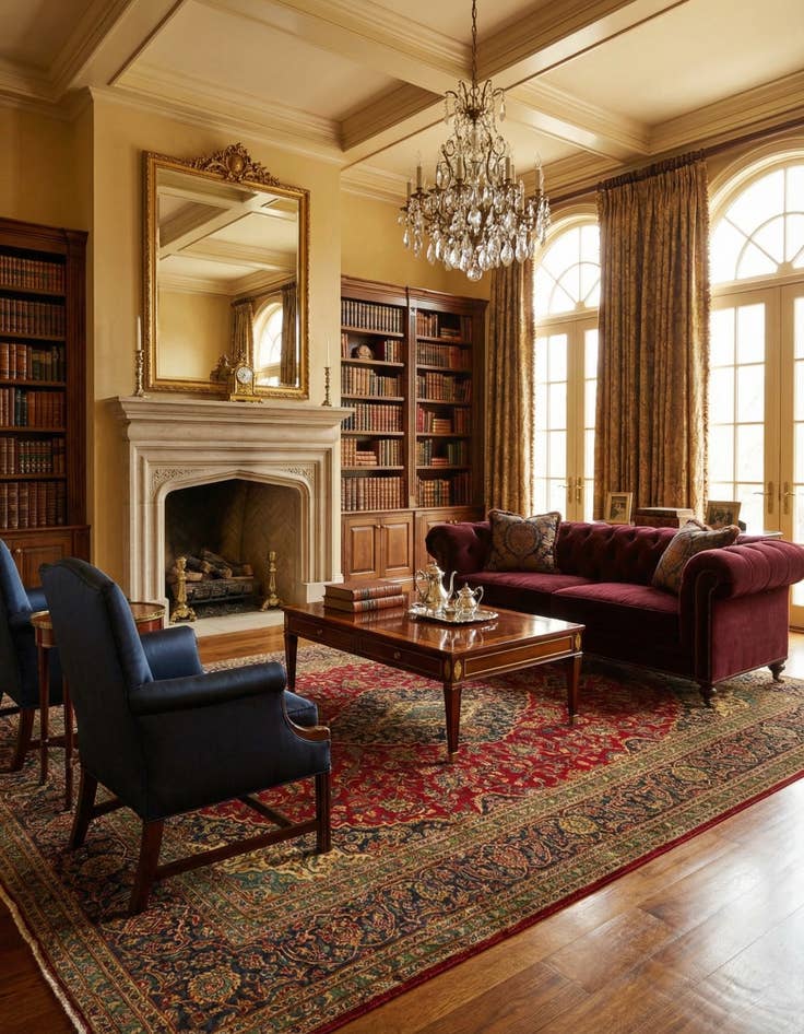 Detail image of 9' 7 x 12' 11  Hand Knotted Kashan Persian Wool Rug