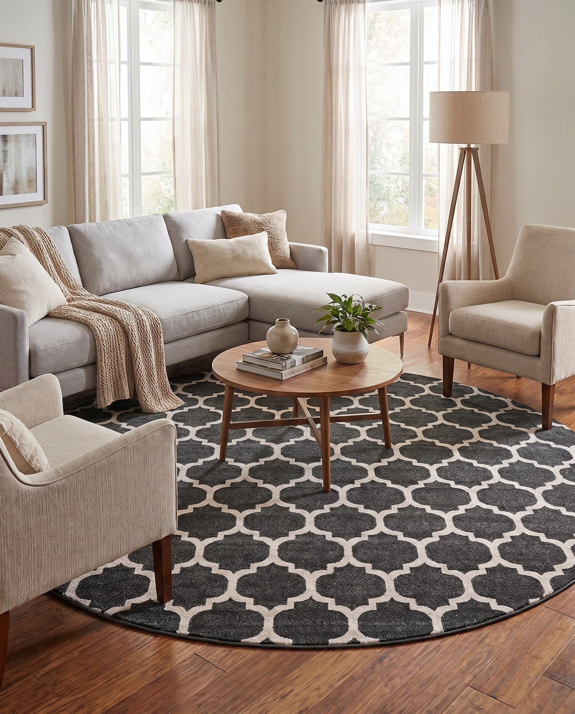 12' 2 x 12' 2 Lattice Round Rug