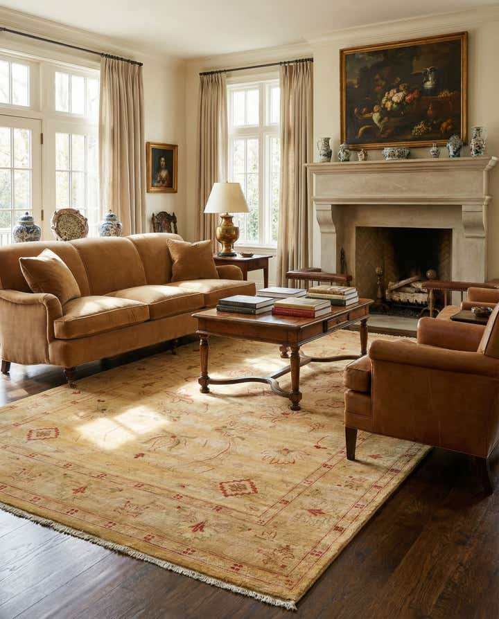 6' 6 x 10' Hand Knotted Peshawar Ziegler Rug