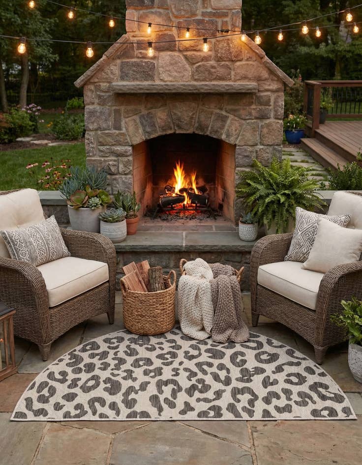 Detail image of  3' x 6'  Washable Safari Indoor / Outdoor Hearth Rug