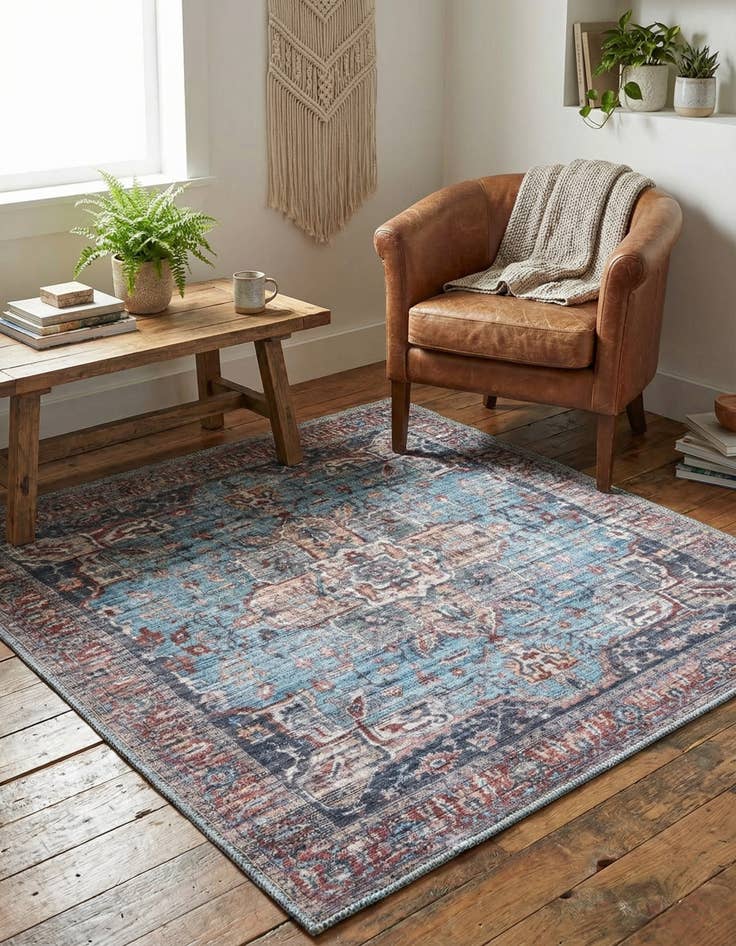 Detail image of 3' 3 x 3' 3  Washable Maahru Square Rug