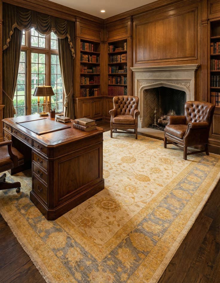 Detail image of 9' 2 x 12' 1 Kaizar Wool Rug