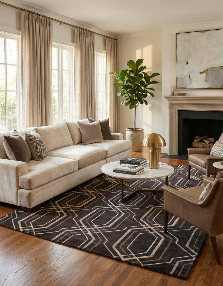 Detail image of  6' 8 x 9' 10  Hand Knotted Darya Wool Rug