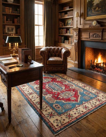 4' 1 x 5' 9 Hand Knotted Kazak Rug