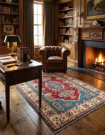 4' 1 x 5' 9 Hand Knotted Kazak Rug
