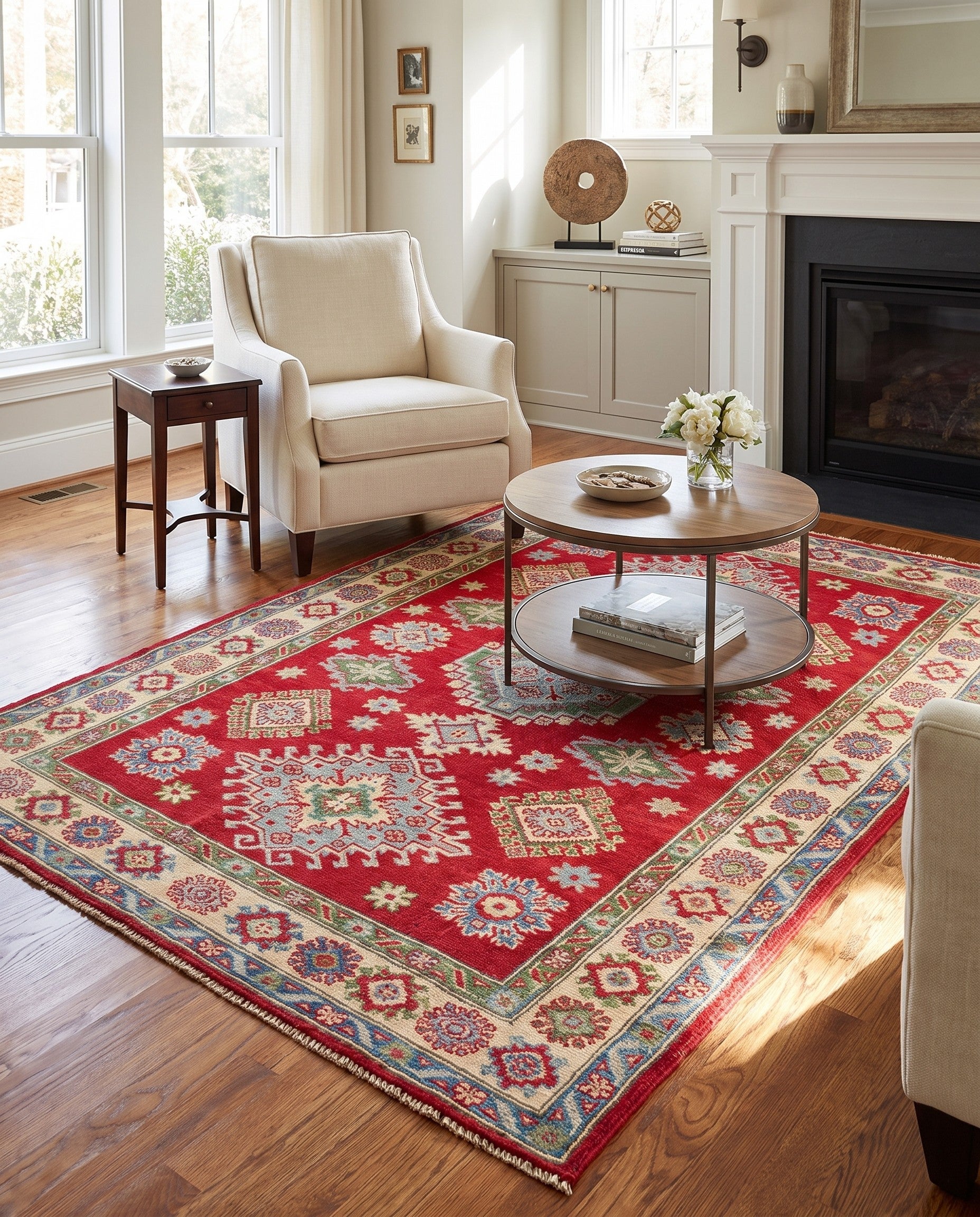 130cm x 185cm Hand Knotted Kazak Rug