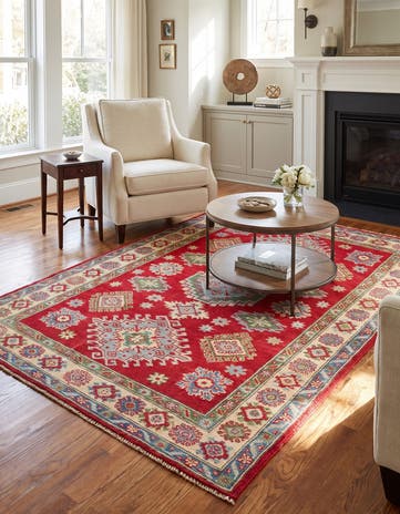 130cm x 185cm Hand Knotted Kazak Rug