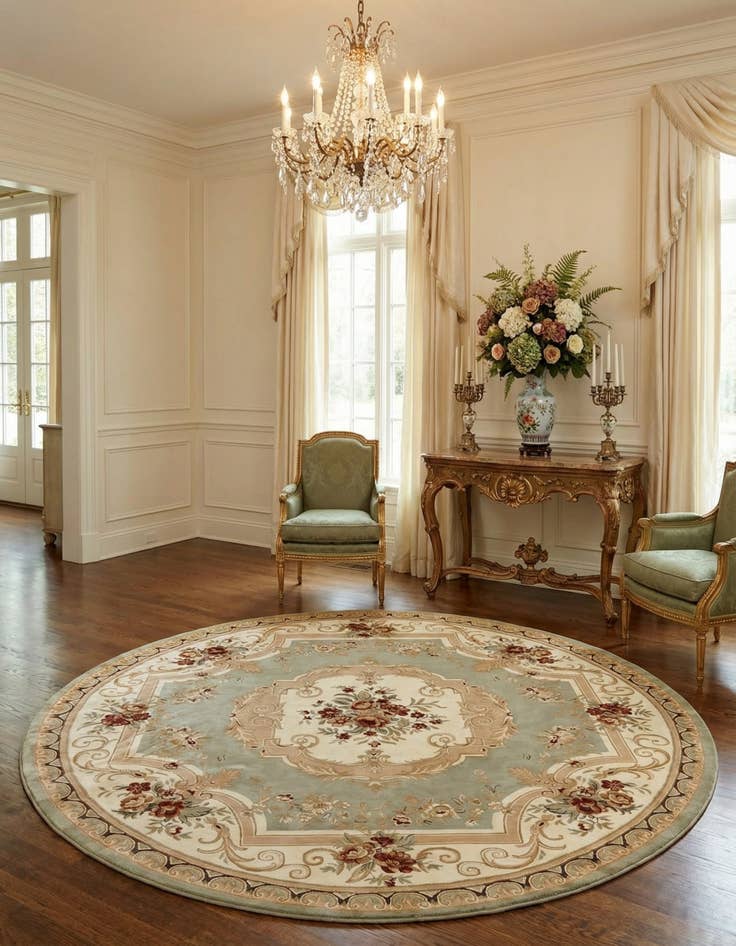Detail image of 13' x 13' Classic Aubusson Round Rug