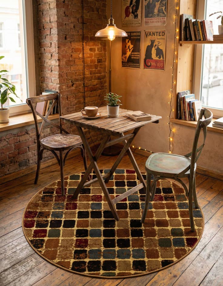 Detail image of 3' 3 x 3' 3 Cafe Round Rug