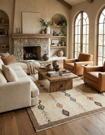 5' 9 x 8' Hand Knotted Moroccan Wool Rug
