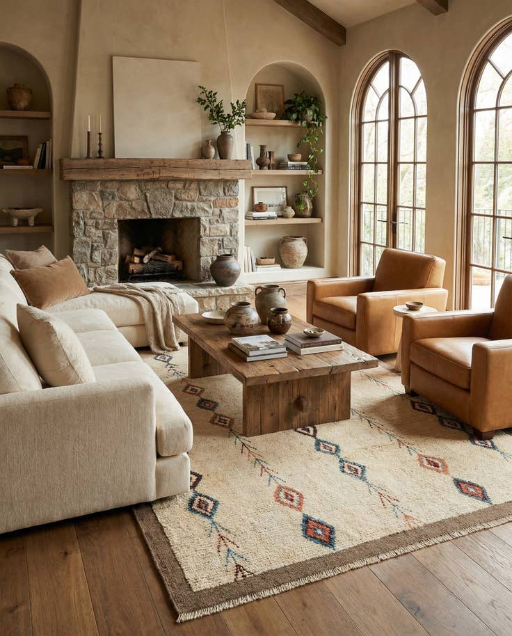 Detail image of 5' 9 x 8' Hand Knotted Moroccan Wool Rug