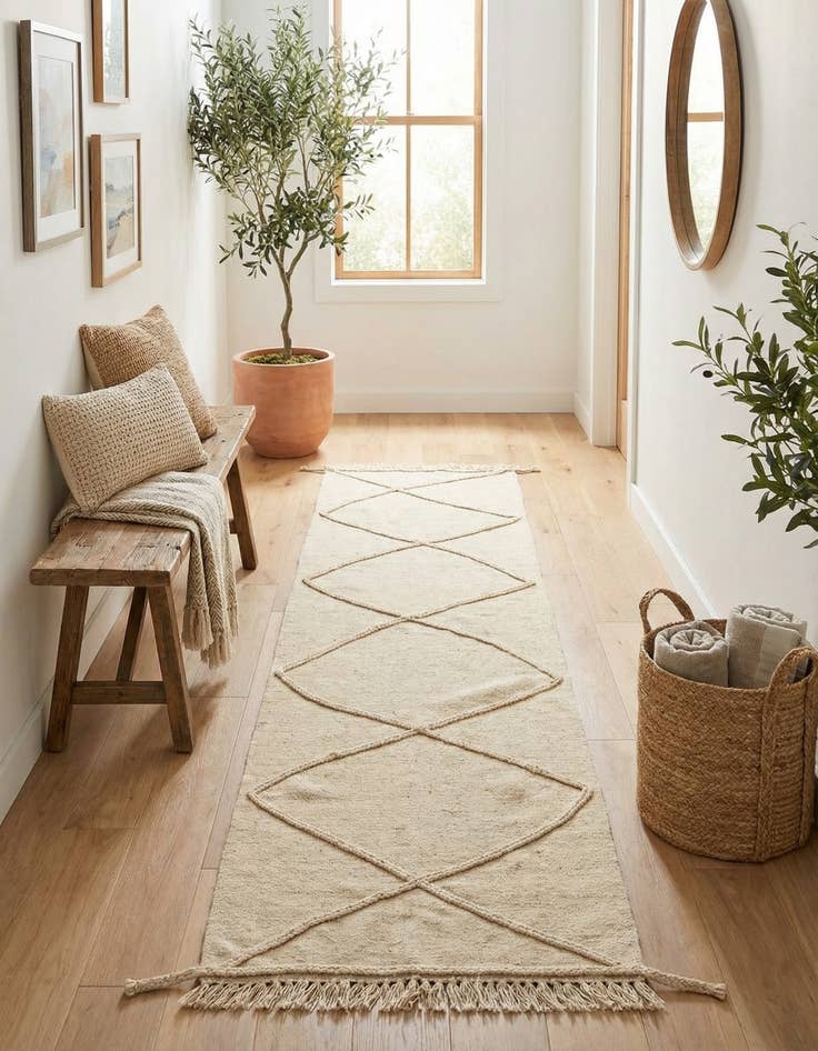 Detail image of  2' 5 x 10'  Hand Knotted Moroccan Wool Runner Rug