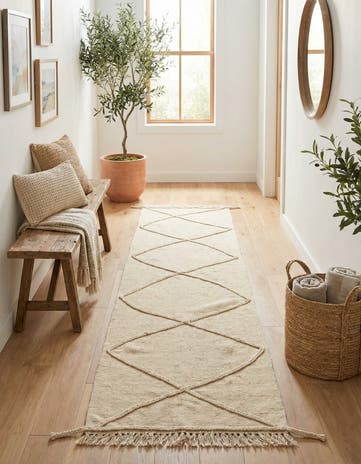 2' 5 x 10' Hand Knotted Moroccan Wool Runner Rug