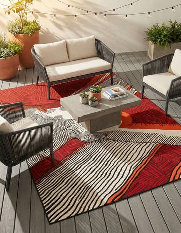 8' x 10' Easy-Clean Modern Indoor / Outdoor Rug