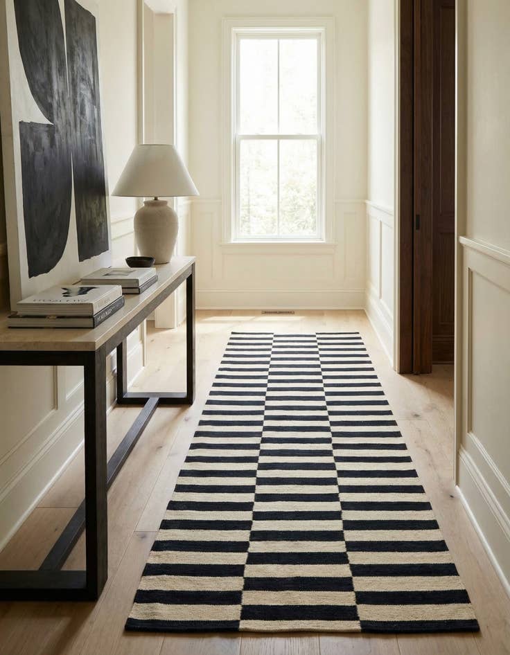 Detail image of 2' 10 x 9' 10  Hand Woven Kilim Modern Wool Runner Rug