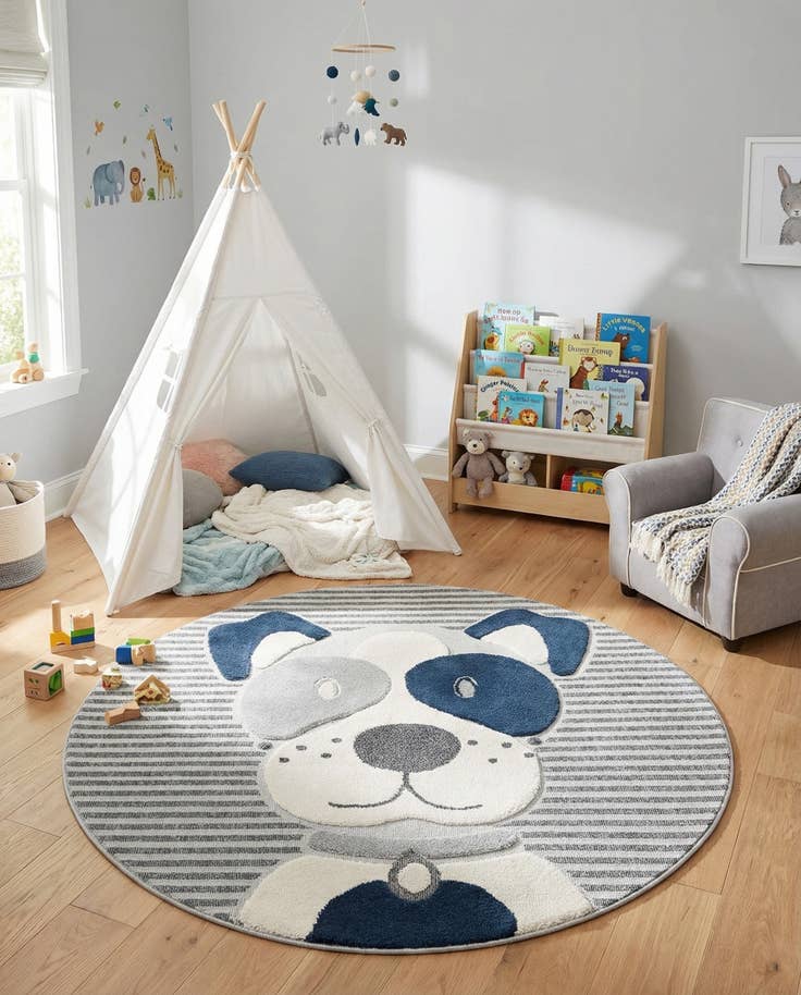 Detail image of 7' x 7' Whimsy Kids Round Rug